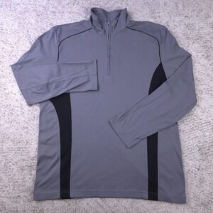 Bogner Pullover Sweater Mens 42 Large Quarter Zip Base Layer Logo Stretch Gray